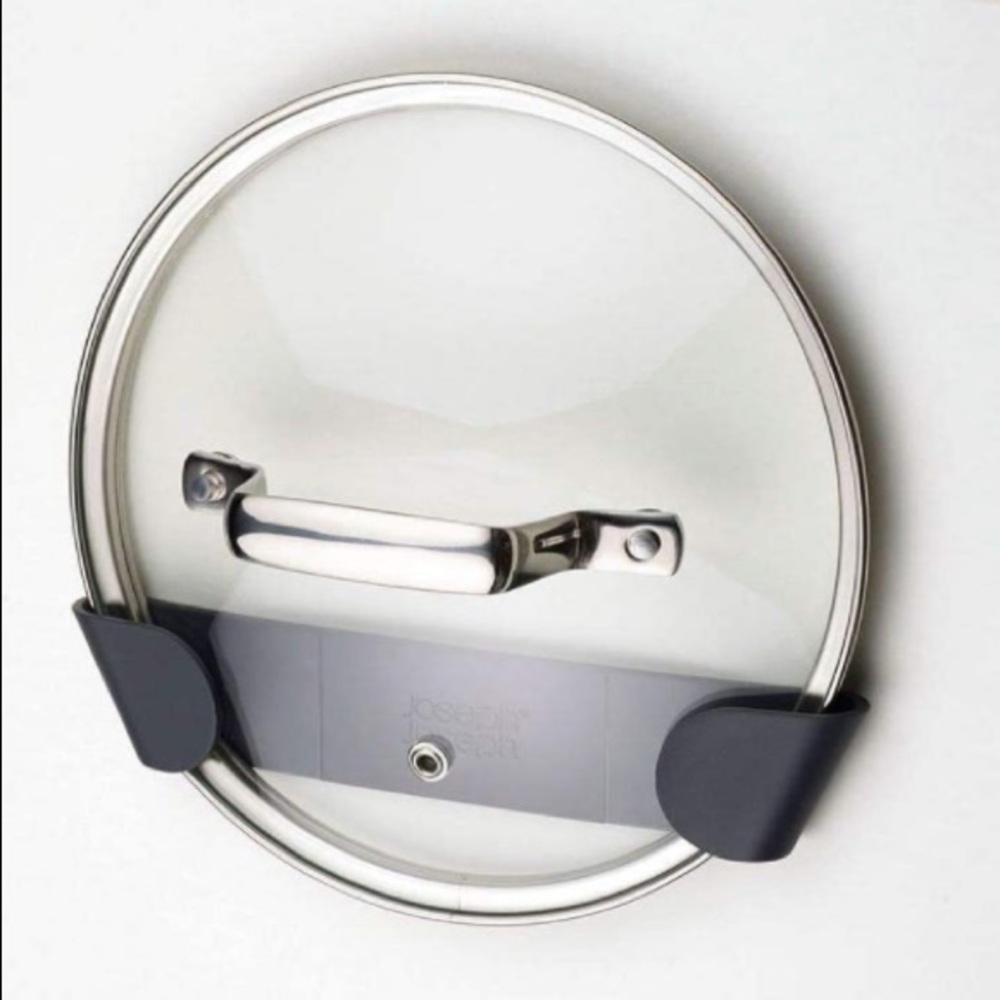 Gray Wall-Mount Lid Holder Organizer for Pot Lids